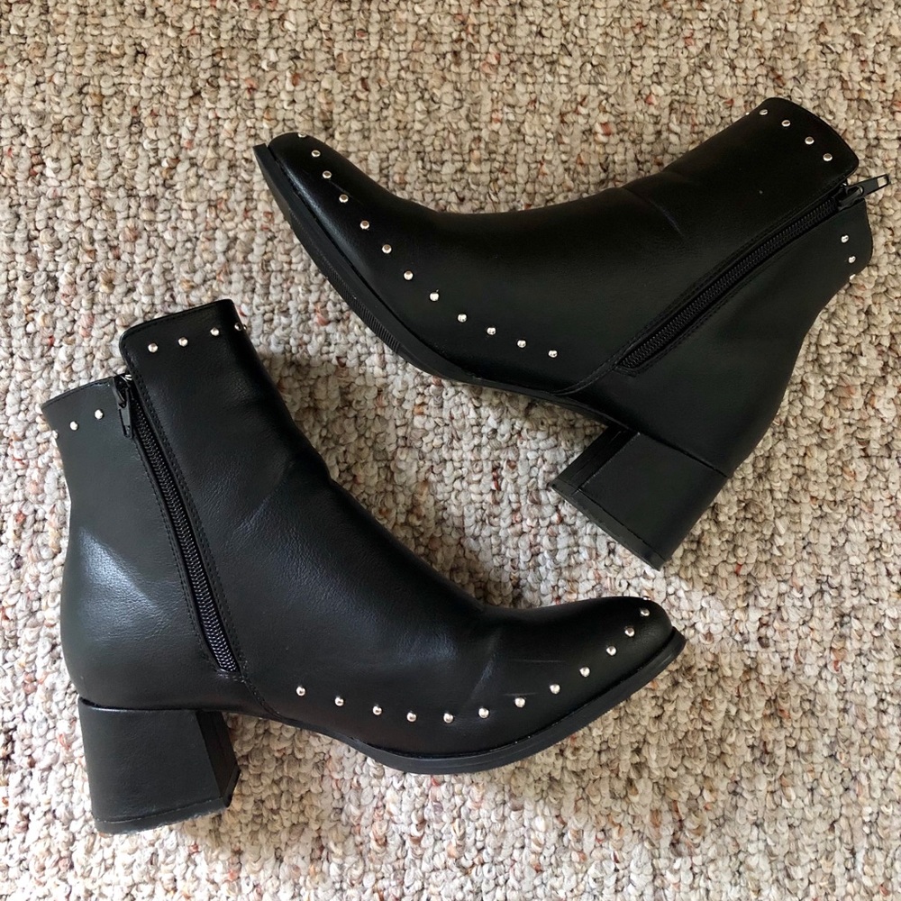 Black Studded Ankle Boots
